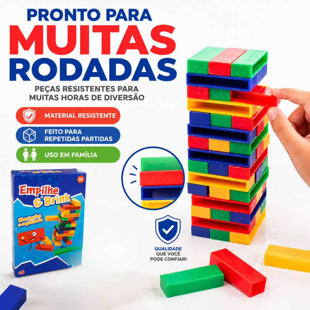 Jogo Caiu Perdeu Empilhe E Brink Ark Toys Tabuleiro Família Educativo Pedagógico Colorido Divertido