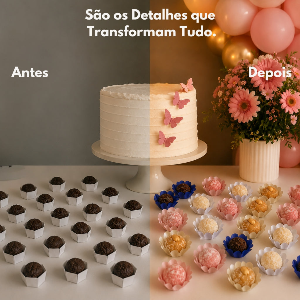 Kit 160 Forminhas para Doces – Cores Natalinas – Kit 5 Cores| Para Festa, Casamento, Natal e Confeitaria