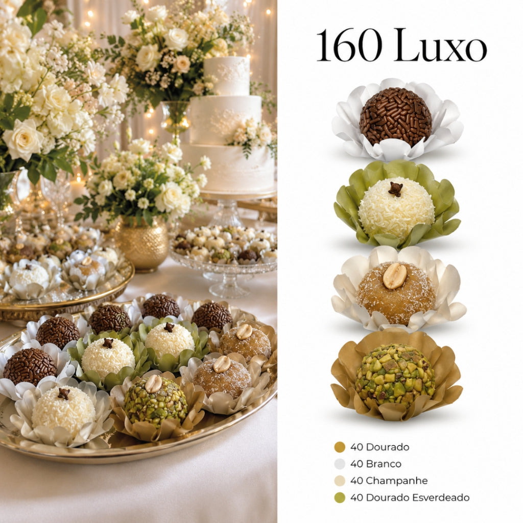 Kit 160 Forminhas para Doces – Cores Natalinas – Kit 5 Cores| Para Festa, Casamento, Natal e Confeitaria