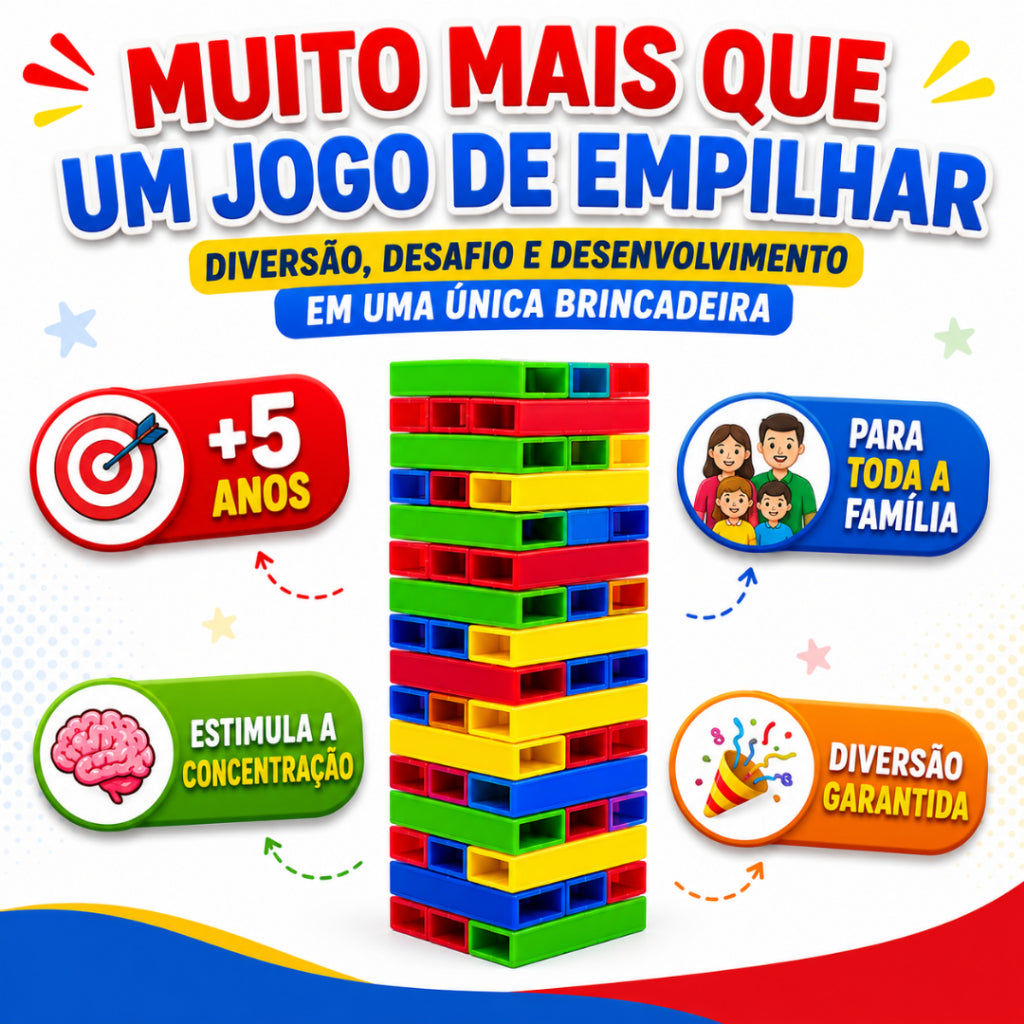 Jogo Caiu Perdeu Empilhe E Brink Ark Toys Tabuleiro Família Educativo Pedagógico Colorido Divertido