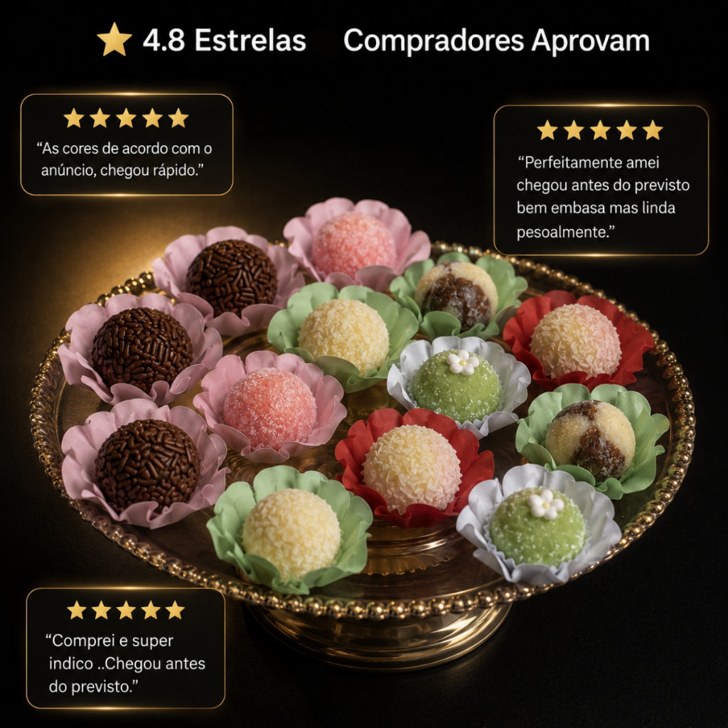 Kit 160 Forminhas para Doces – Cores Natalinas – Kit 5 Cores| Para Festa, Casamento, Natal e Confeitaria
