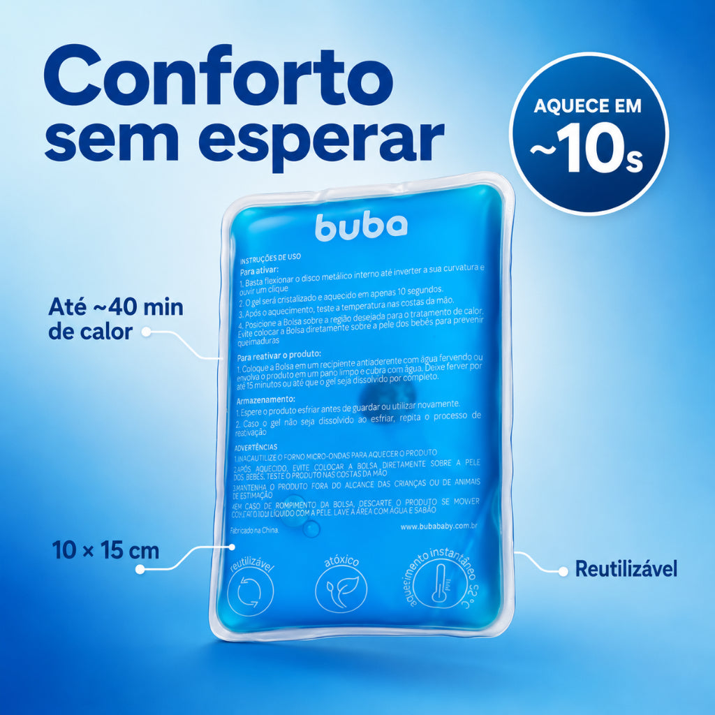 Bolsa Gel Térmica Buba Bebê 1 Click Para Cólica Dores | Bolsa Térmica Para Bebê Anticólica