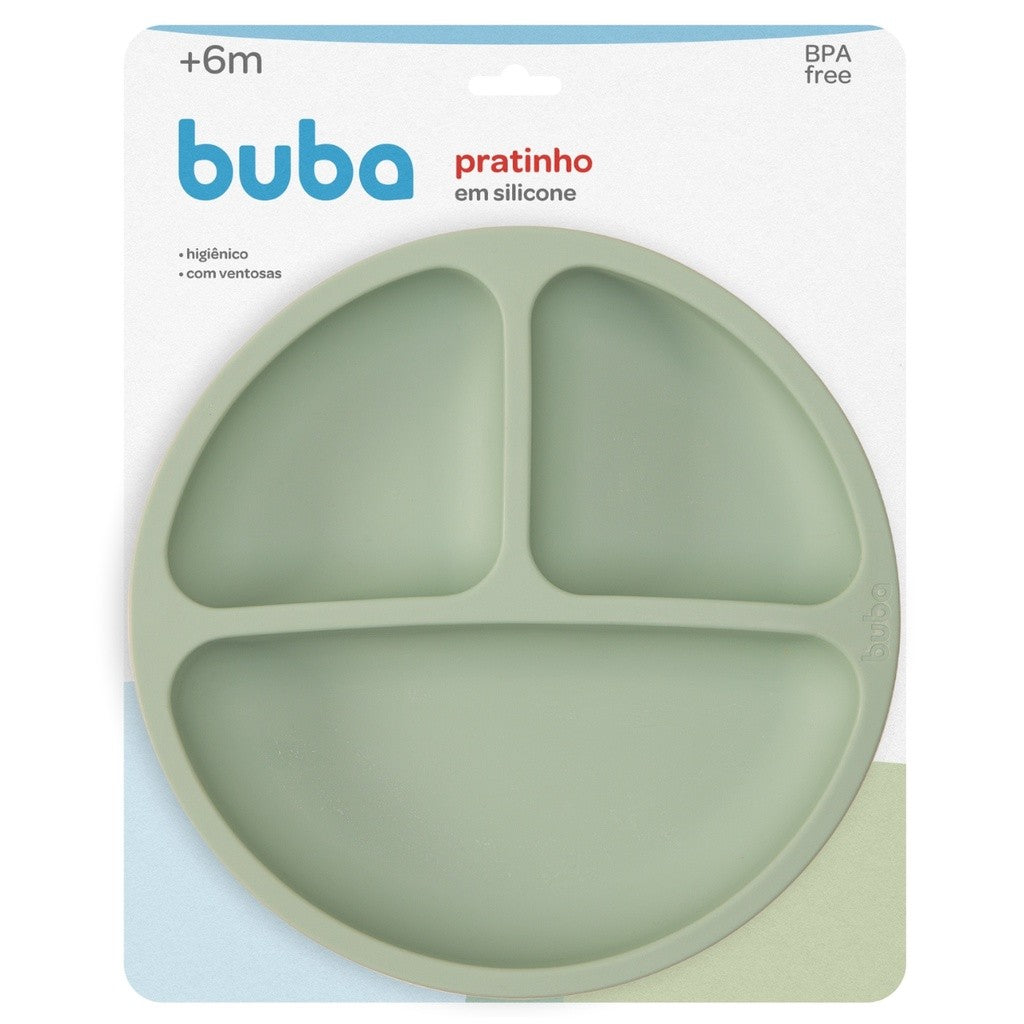 Prato Infantil Silicone com Divisórias Pratinho Infantil Buba