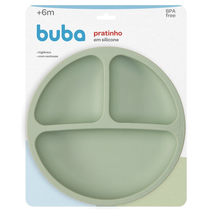 Prato Infantil Silicone com Divisórias Pratinho Infantil Buba