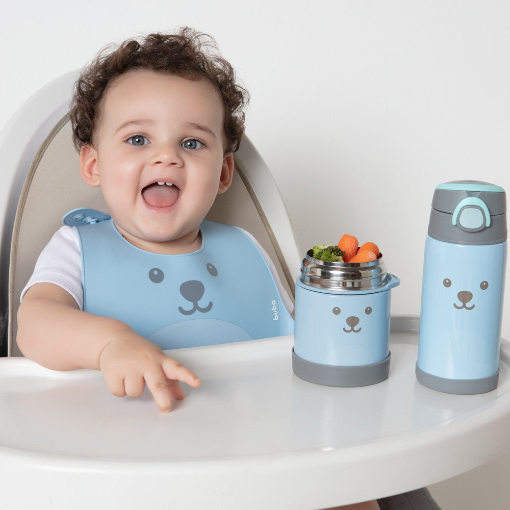 Babador De Silicone Gumy Impermeável Pega Migalha Buba Rosa Azul Verde
