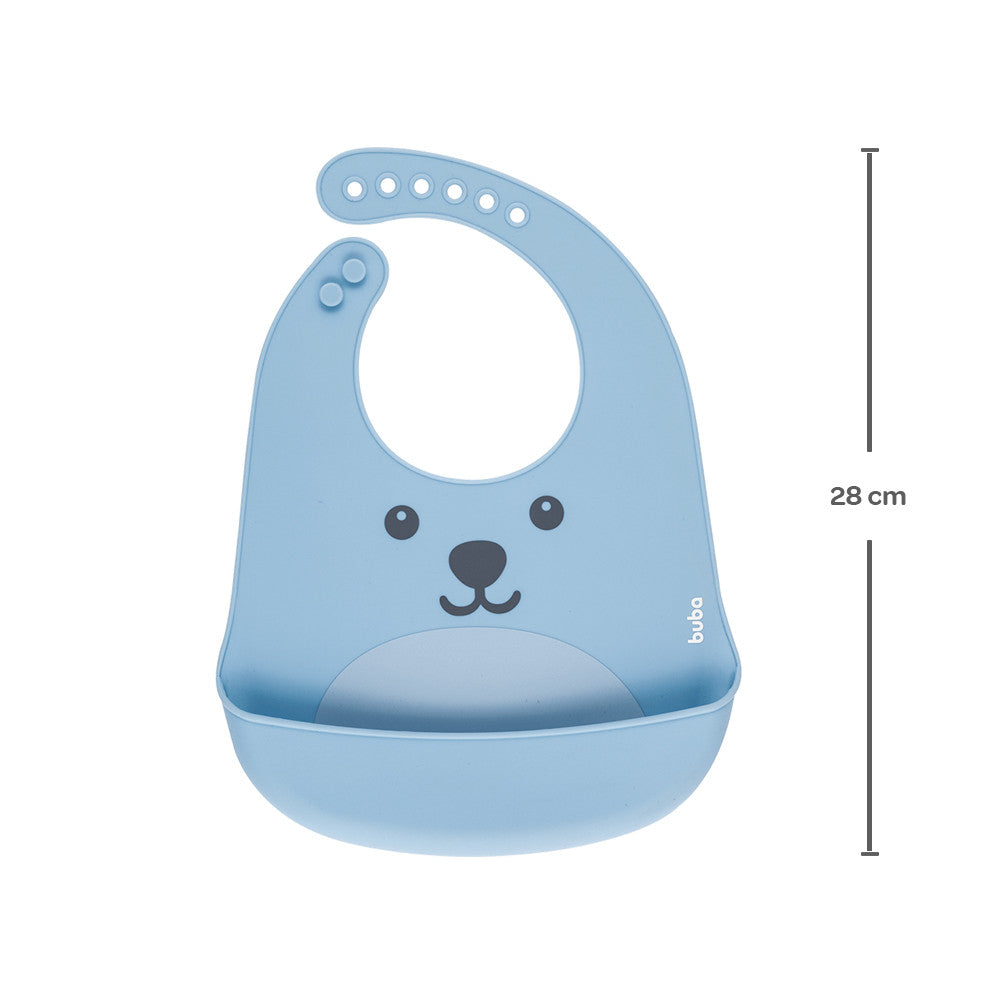 Babador De Silicone Gumy Impermeável Pega Migalha Buba Rosa Azul Verde
