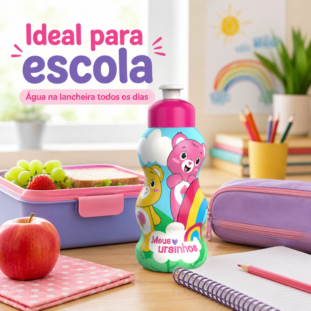 Garrafa Infantil Ursinhos 300ml Panamby Garrafinha De Água Para Suco Criança Suco Garrafa Infantil