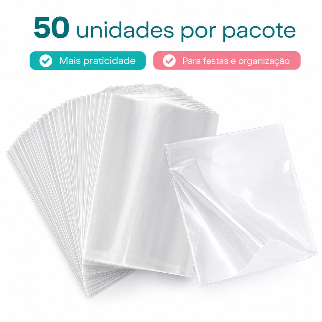 Saco Transparente Incolor 10x15 50 Un Para Lembrancinha Festa Casamento Doces Organizador Aniversário