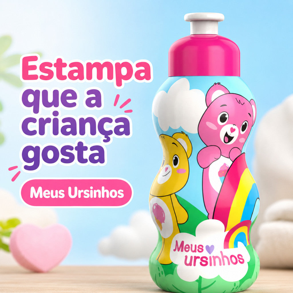 Garrafa Infantil Ursinhos 300ml Panamby Garrafinha De Água Para Suco Criança Suco Garrafa Infantil