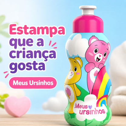 Garrafa Infantil Ursinhos 300ml Panamby Garrafinha De Água Para Suco Criança Suco Garrafa Infantil