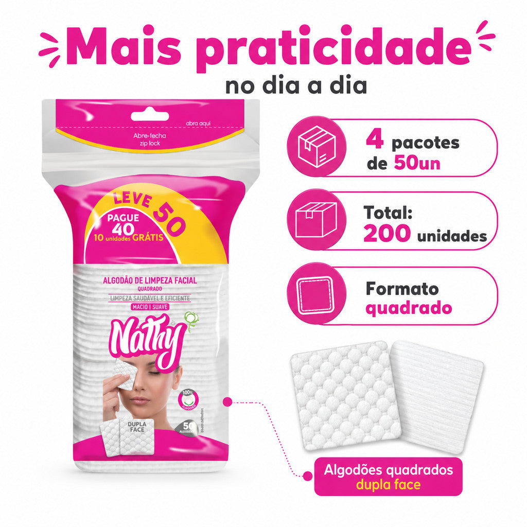 Algodão Quadrado Bebê 200 unid Algodão Para Limpeza De Pele Higiene Diária Kit De Higiene Para Bebê