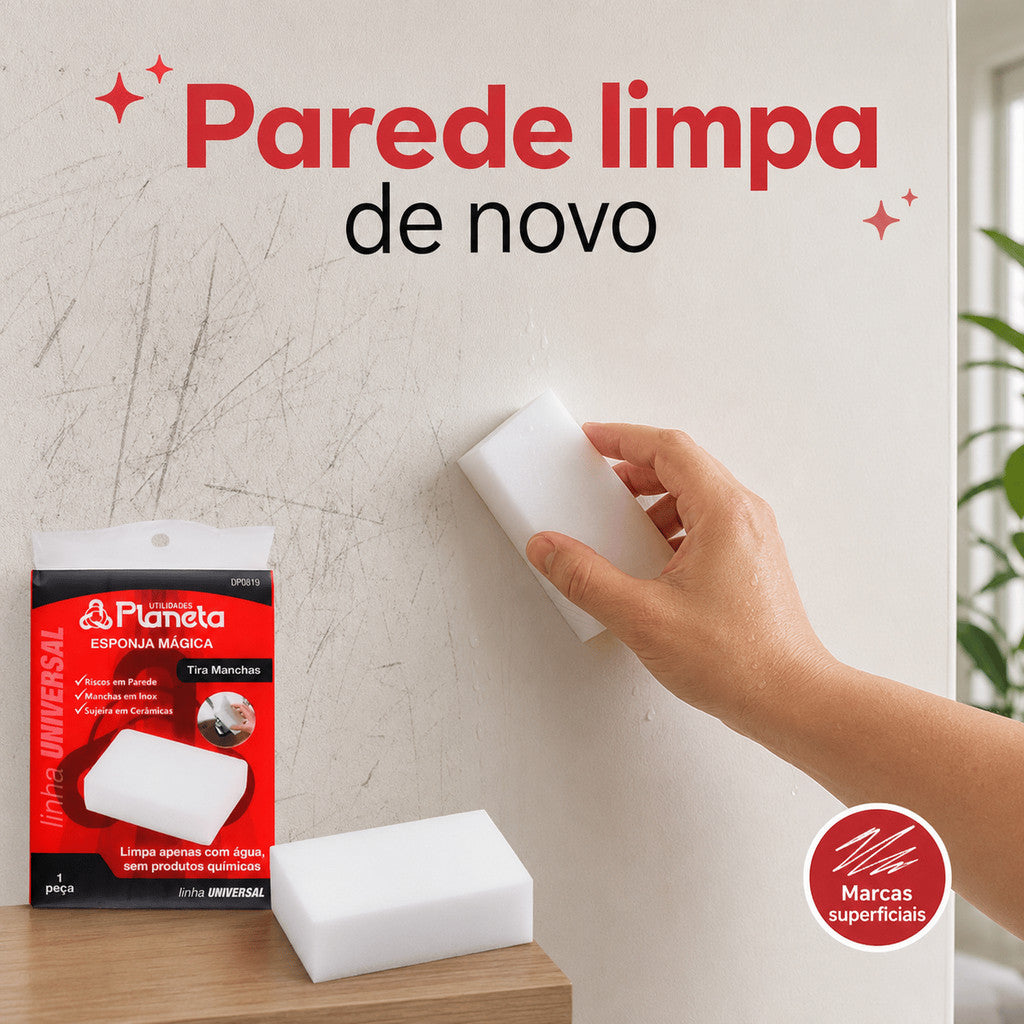 Kit 10 Esponja Mágica Melamina Para Limpeza Pesada Cozinha Banheiro Remove Manchas