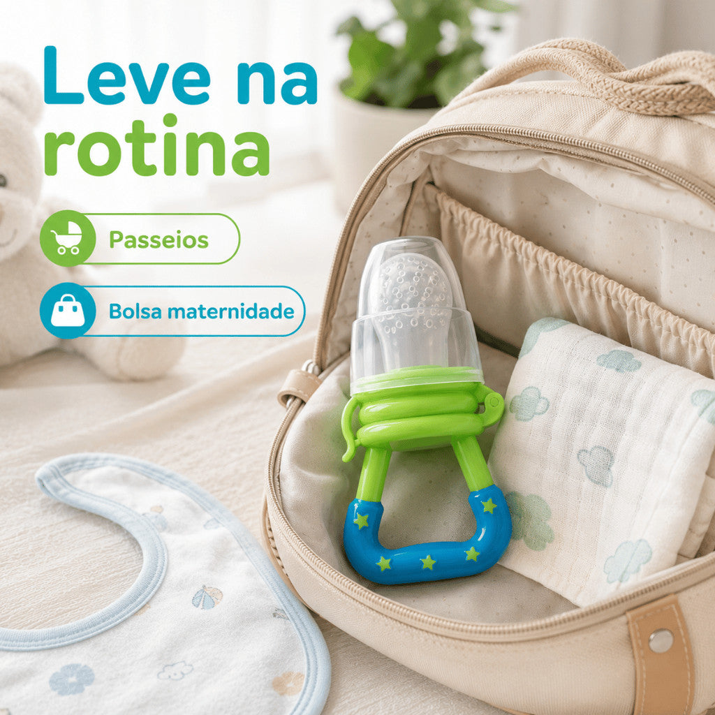 Porta Frutinha Buba Alimentadora Bico Silicone Bebê 6+ Alimentação Bebê Chupeta Silicone Frutas Infantil