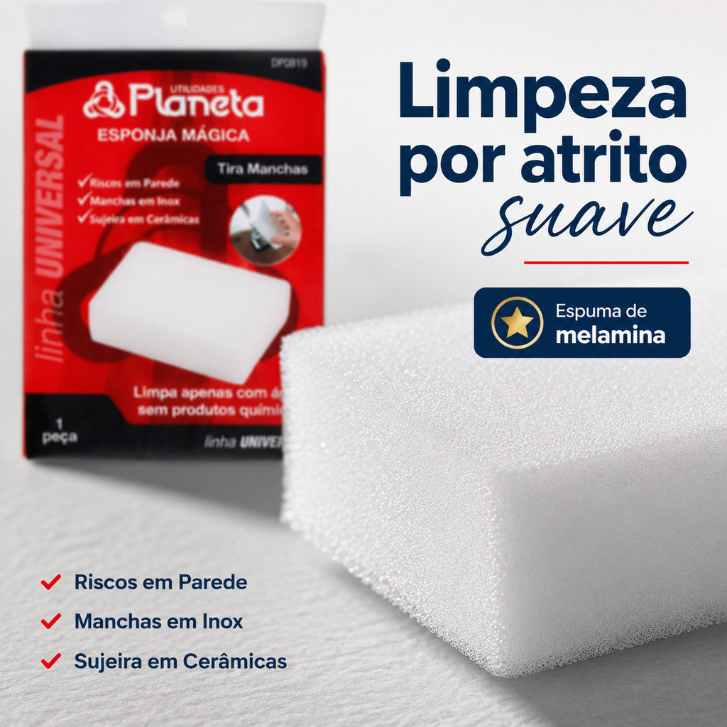 Kit 10 Esponja Mágica Melamina Para Limpeza Pesada Cozinha Banheiro Remove Manchas