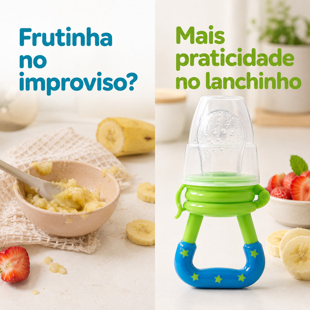 Porta Frutinha Buba Alimentadora Bico Silicone Bebê 6+ Alimentação Bebê Chupeta Silicone Frutas Infantil