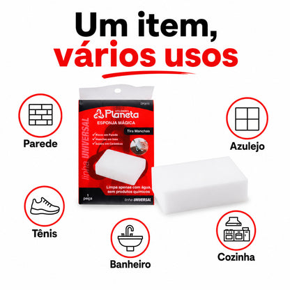 Kit 10 Esponja Mágica Melamina Para Limpeza Pesada Cozinha Banheiro Remove Manchas