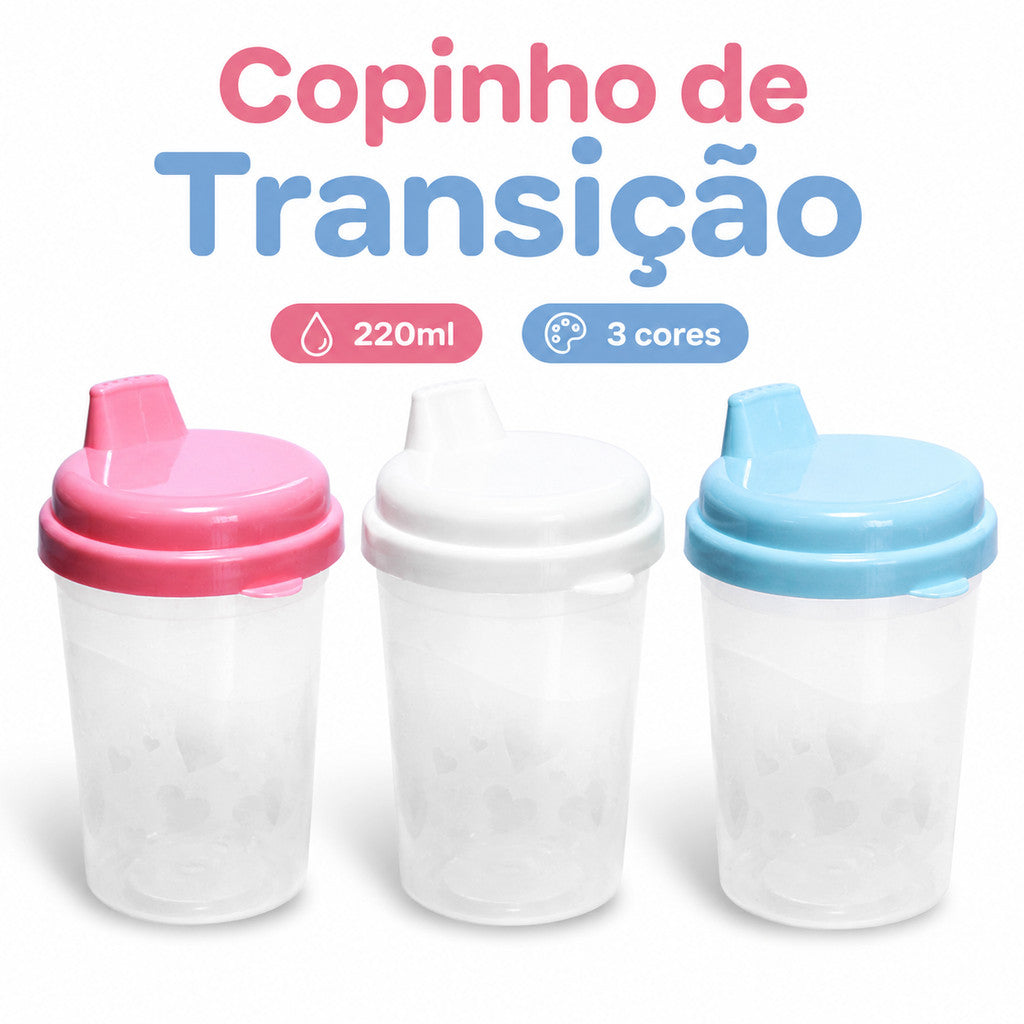 Copinho De Transição Plastibaby 220ml Copo Para Bebê Treinamento Infantil Água Copo de Treinamento Bebê