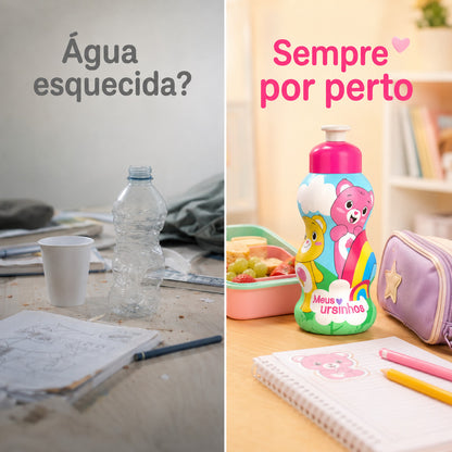Garrafa Infantil Ursinhos 300ml Panamby Garrafinha De Água Para Suco Criança Suco Garrafa Infantil