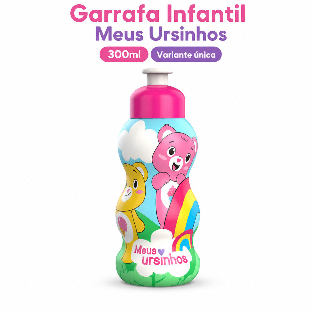 Garrafa Infantil Ursinhos 300ml Panamby Garrafinha De Água Para Suco Criança Suco Garrafa Infantil