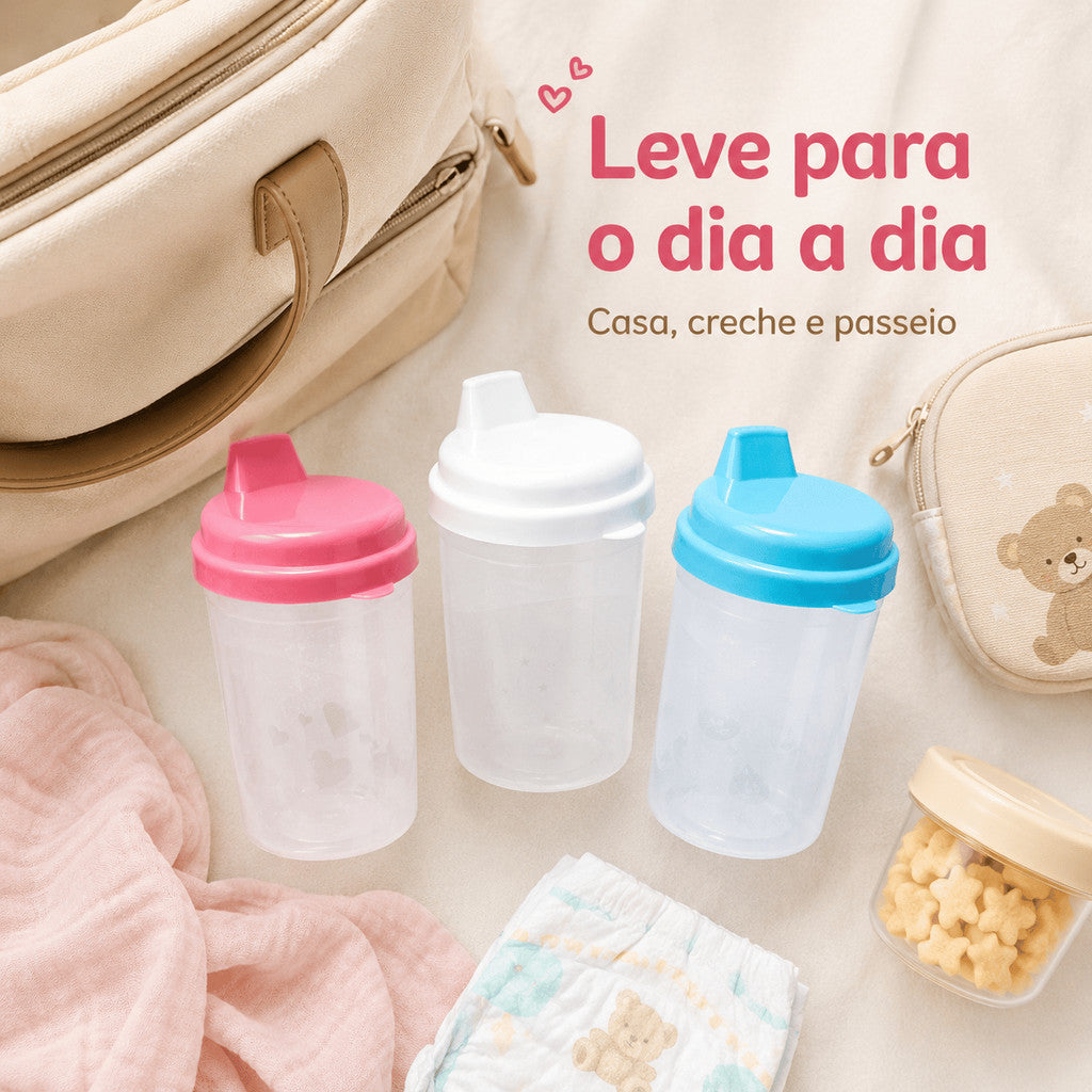 Copinho De Transição Plastibaby 220ml Copo Para Bebê Treinamento Infantil Água Copo de Treinamento Bebê