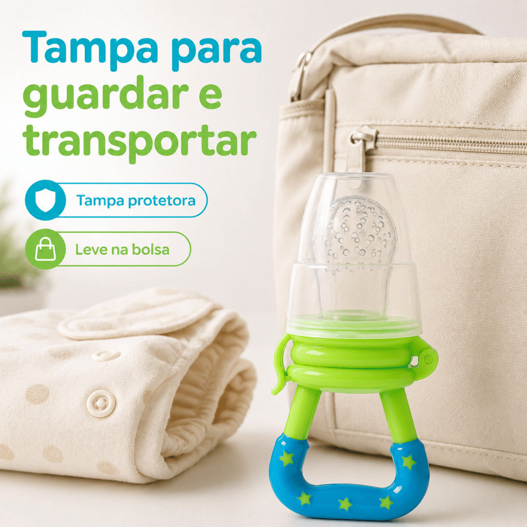 Porta Frutinha Buba Alimentadora Bico Silicone Bebê 6+ Alimentação Bebê Chupeta Silicone Frutas Infantil