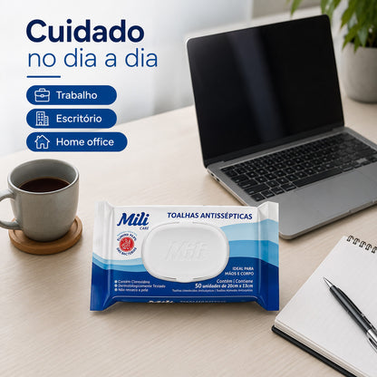Lenço Umedecido Bebê Mili 3x50 Unidades Lencinho Para Kit Higiene Bebê Cuidados Com A Pele Limpeza