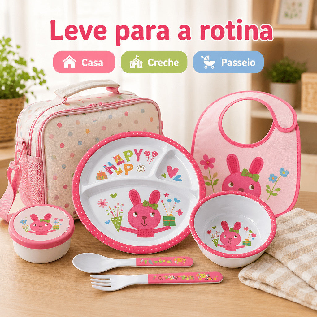 Kit Alimentação Bebê Pratinho Com Divisórias Introdução Alimentar Infantil Para Bebês