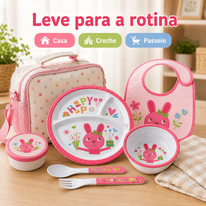 Kit Alimentação Bebê Pratinho Com Divisórias Introdução Alimentar Infantil Para Bebês