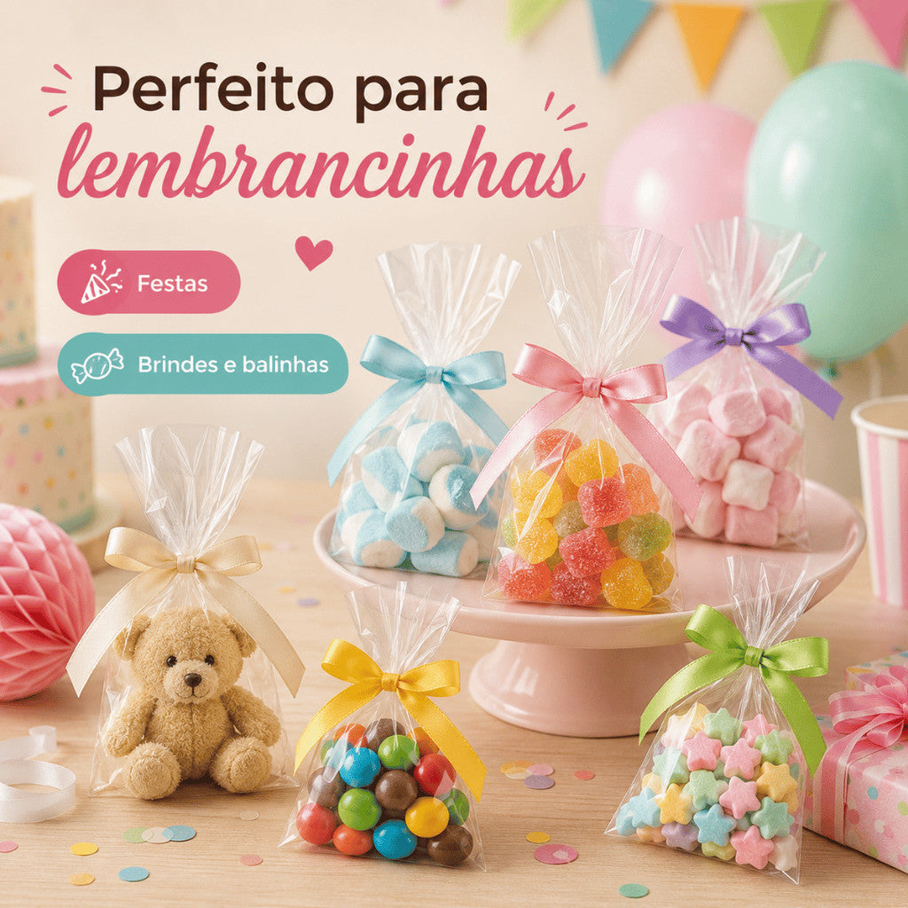 Saco Transparente Incolor 10x15 50 Un Para Lembrancinha Festa Casamento Doces Organizador Aniversário
