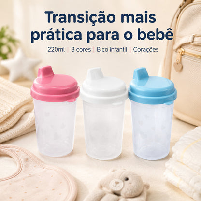 Copinho De Transição Plastibaby 220ml Copo Para Bebê Treinamento Infantil Água Copo de Treinamento Bebê