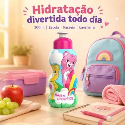 Garrafa Infantil Ursinhos 300ml Panamby Garrafinha De Água Para Suco Criança Suco Garrafa Infantil