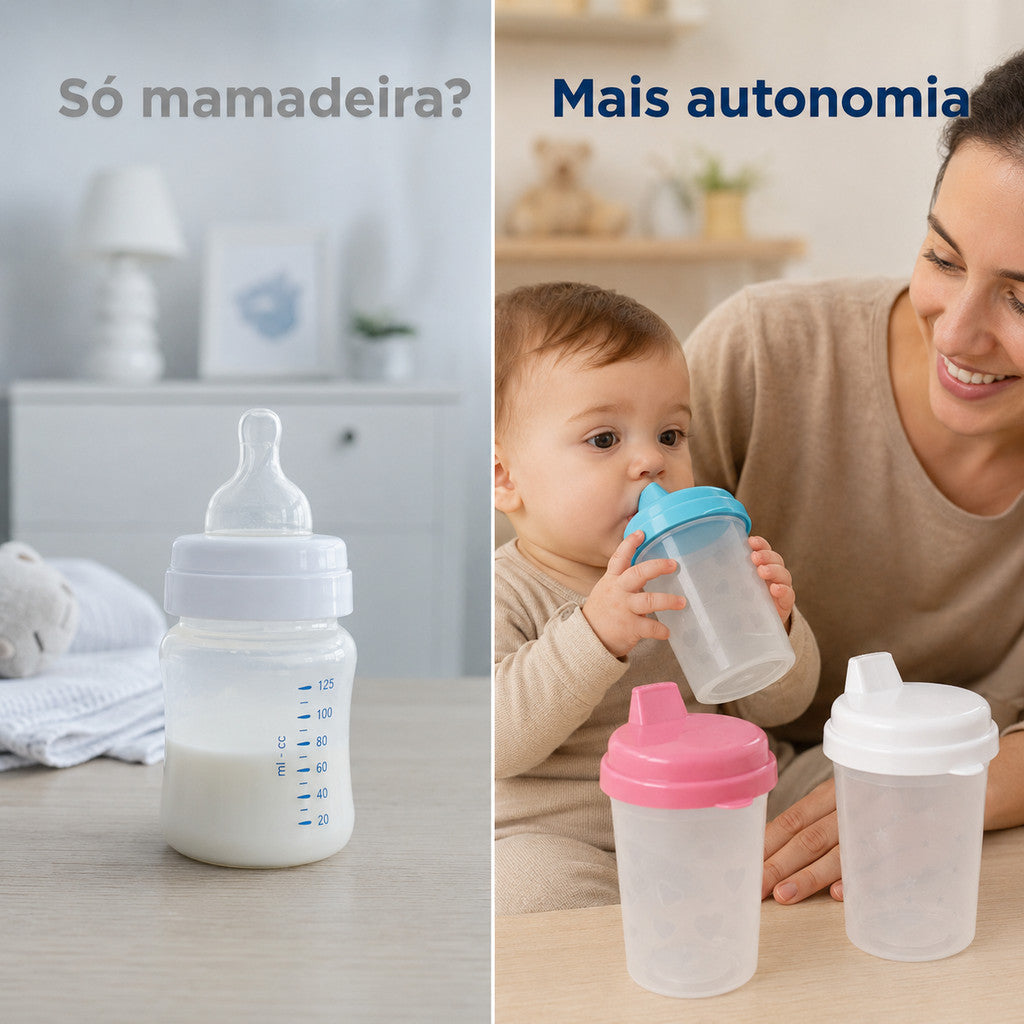 Copinho De Transição Plastibaby 220ml Copo Para Bebê Treinamento Infantil Água Copo de Treinamento Bebê