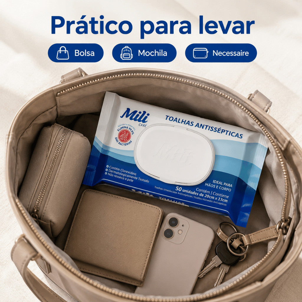 Lenço Umedecido Bebê Mili 3x50 Unidades Lencinho Para Kit Higiene Bebê Cuidados Com A Pele Limpeza