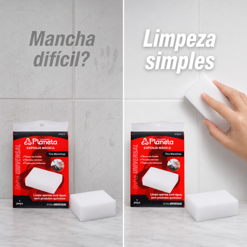 Kit 10 Esponja Mágica Melamina Para Limpeza Pesada Cozinha Banheiro Remove Manchas