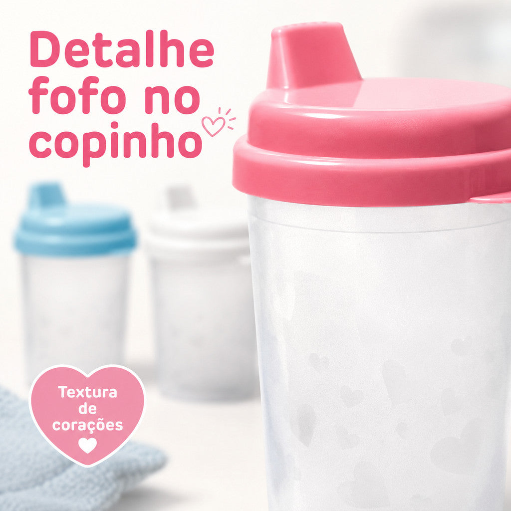 Copinho De Transição Plastibaby 220ml Copo Para Bebê Treinamento Infantil Água Copo de Treinamento Bebê