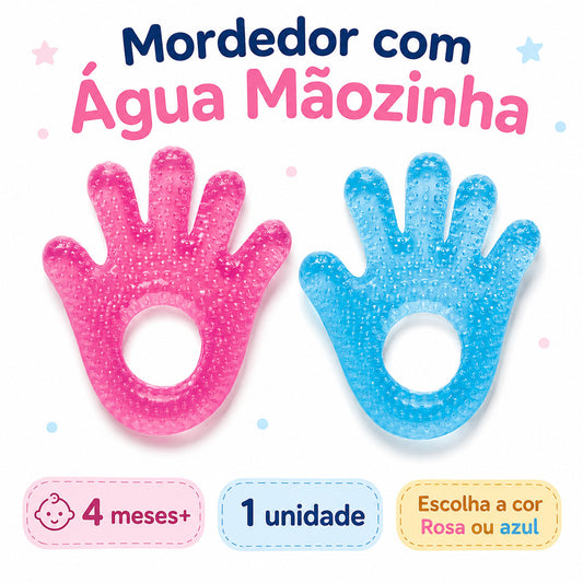 Mordedor Para Bebê Buba Mãozinha Com Água Colorido Mordedor Infantil Texturizado Macio Alívio Gengiva