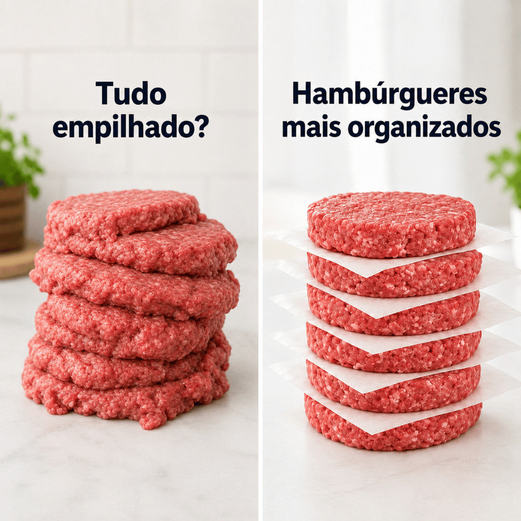 Separador De Hambúrguer Plástico Transparente Kit 100 ou 500 Un Embalagem Para Hambúrguer Artesanal