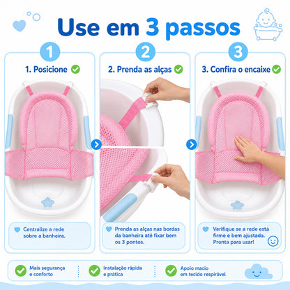 Rede De Banho Para Bebê Buba Rede Para Banheira De Bebê Proteção Banheira Para Segurança Banho