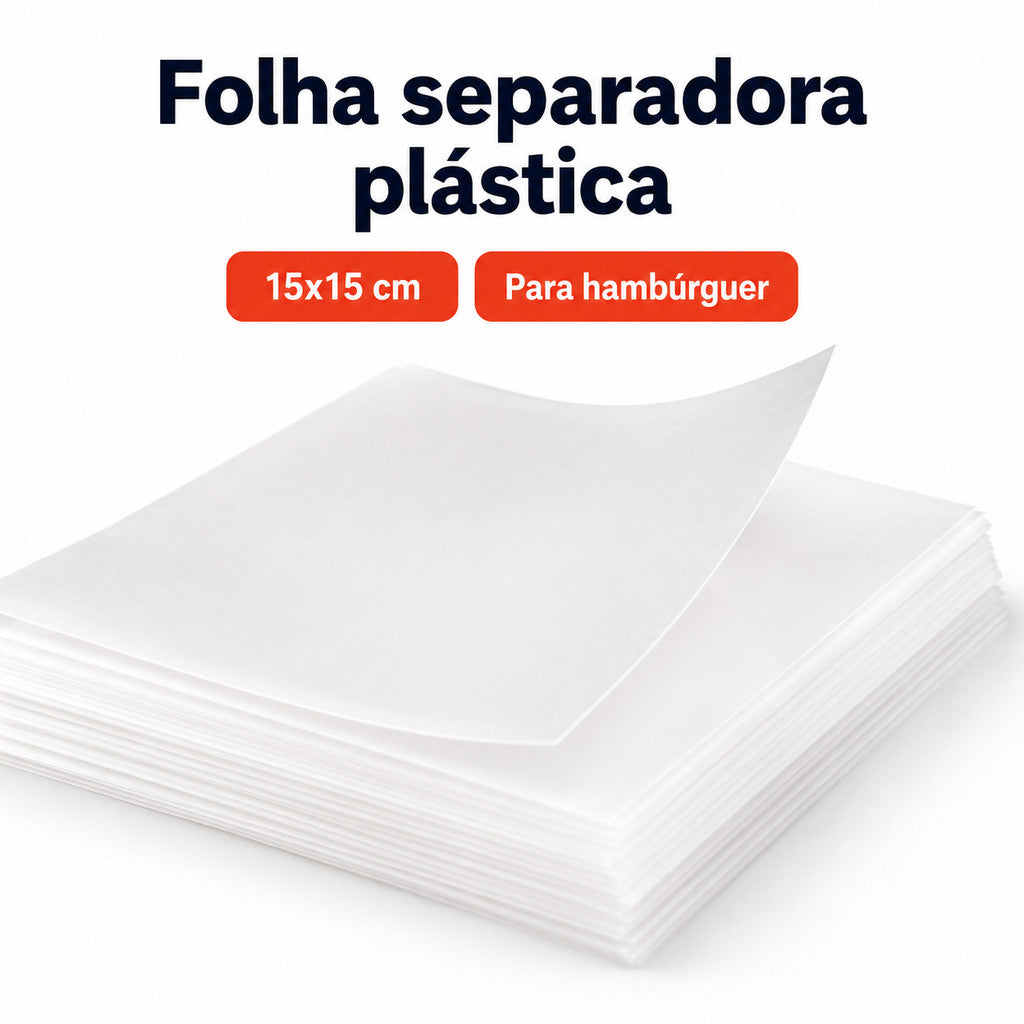 Separador De Hambúrguer Plástico Transparente Kit 100 ou 500 Un Embalagem Para Hambúrguer Artesanal