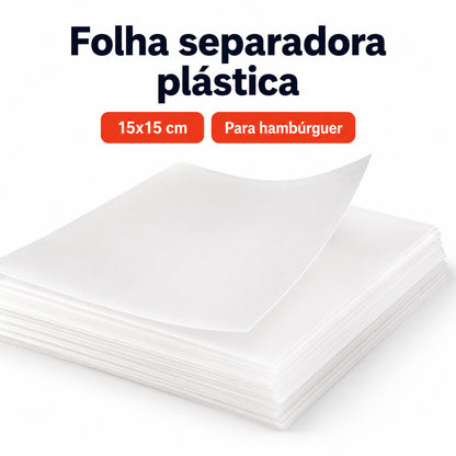 Separador De Hambúrguer Plástico Transparente Kit 100 ou 500 Un Embalagem Para Hambúrguer Artesanal