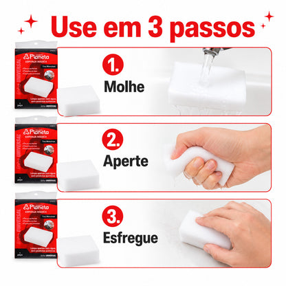 Kit 10 Esponja Mágica Melamina Para Limpeza Pesada Cozinha Banheiro Remove Manchas