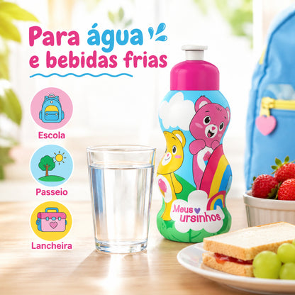 Garrafa Infantil Ursinhos 300ml Panamby Garrafinha De Água Para Suco Criança Suco Garrafa Infantil