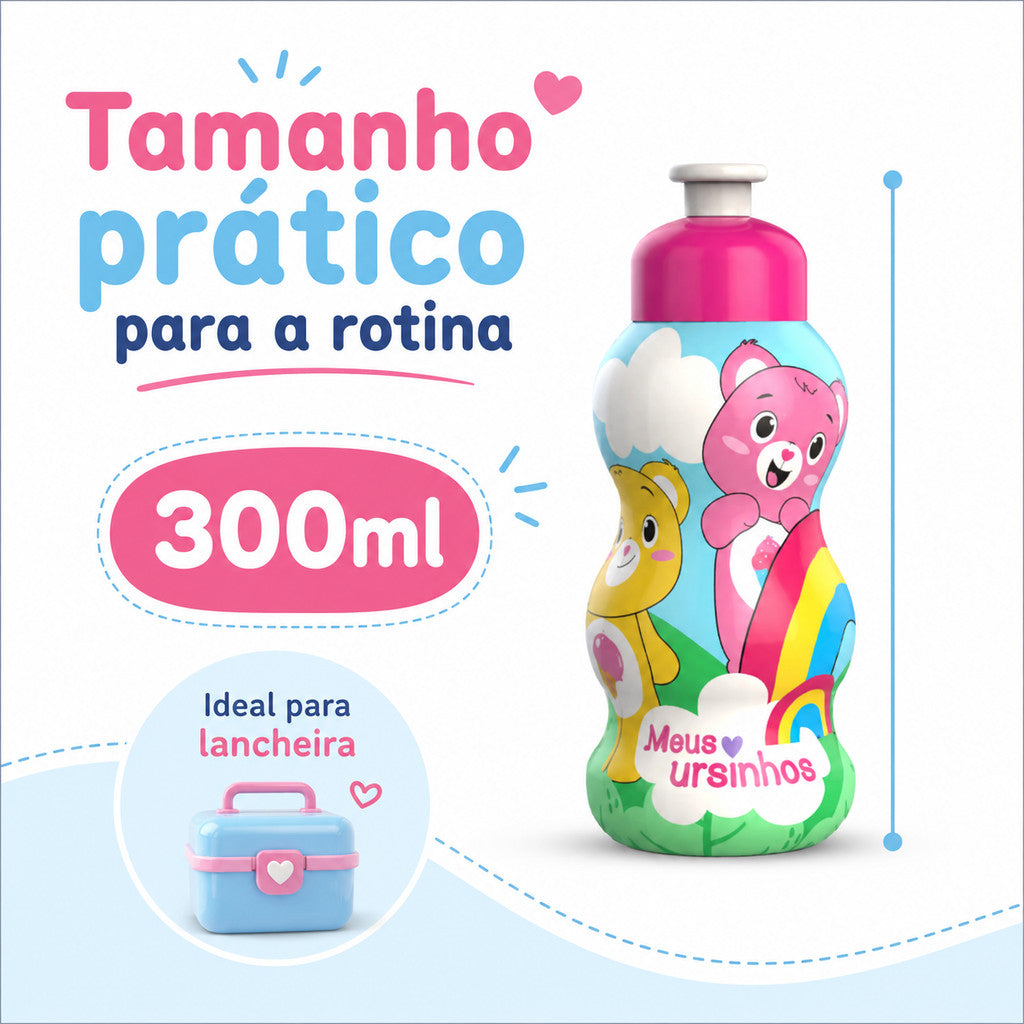 Garrafa Infantil Ursinhos 300ml Panamby Garrafinha De Água Para Suco Criança Suco Garrafa Infantil