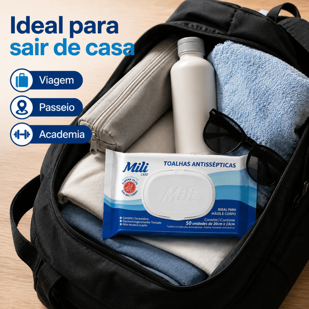 Lenço Umedecido Bebê Mili 3x50 Unidades Lencinho Para Kit Higiene Bebê Cuidados Com A Pele Limpeza