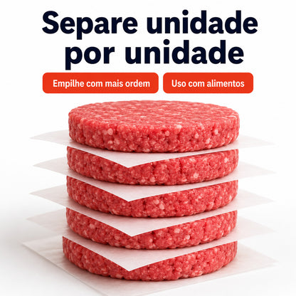 Separador De Hambúrguer Plástico Transparente Kit 100 ou 500 Un Embalagem Para Hambúrguer Artesanal